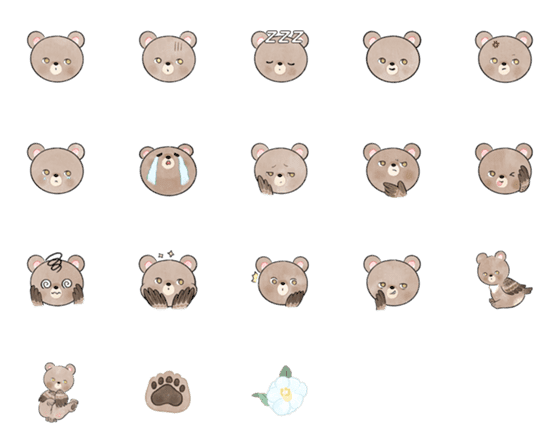 [LINE絵文字]Super cute Eagle Bear emojiの画像一覧