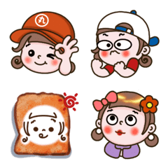 [LINE絵文字] Yummy ball girl - emoji stickersの画像