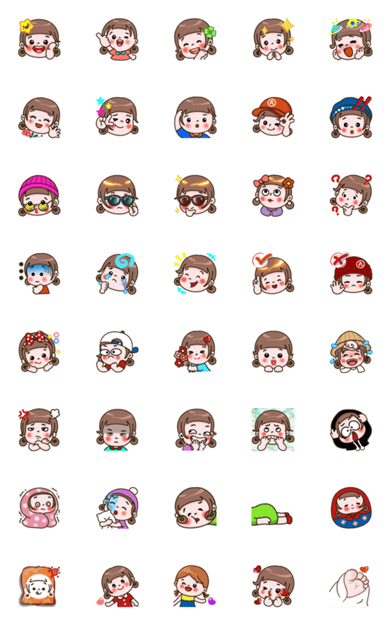 [LINE絵文字]Yummy ball girl - emoji stickersの画像一覧