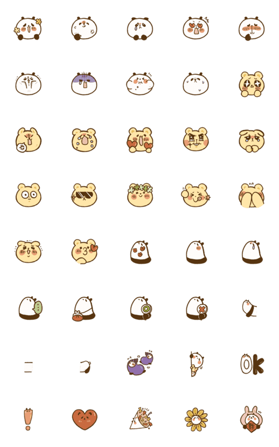 [LINE絵文字]Three Bears Practical Emoji Stickersの画像一覧