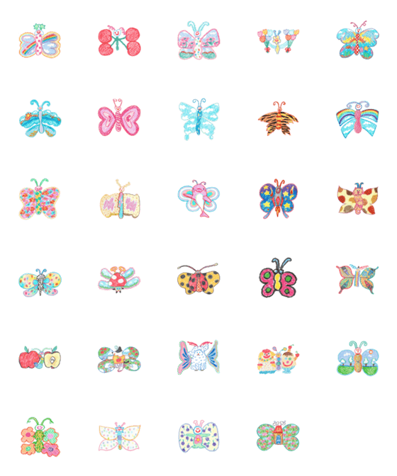 [LINE絵文字]butterfly fluffyの画像一覧