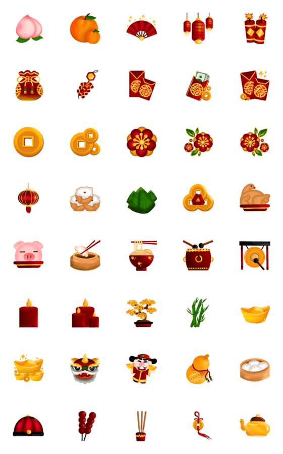 [LINE絵文字]chinese new year emoji.の画像一覧