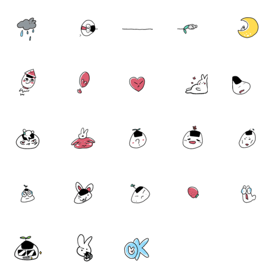 [LINE絵文字]small rice ballの画像一覧