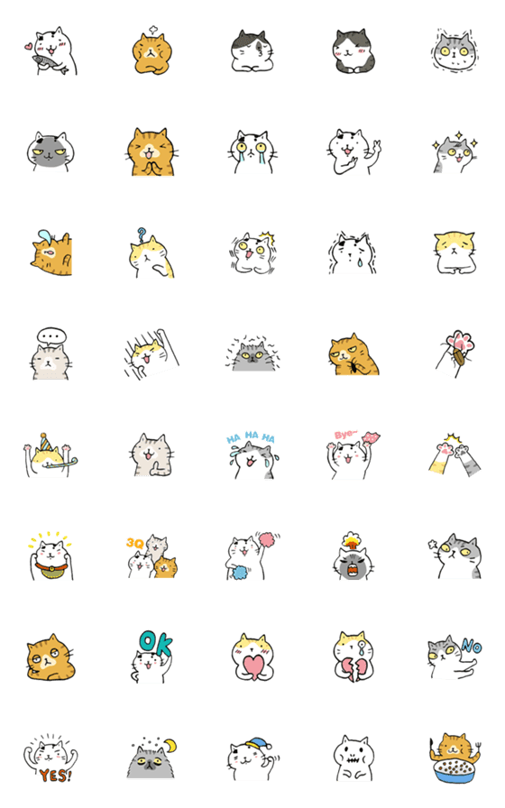 [LINE絵文字]Ms.Cat - Cat's emojiの画像一覧