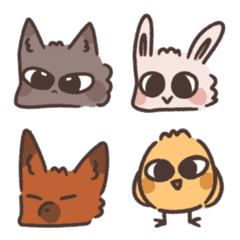 [LINE絵文字] cat, rabbit, fox and chickの画像