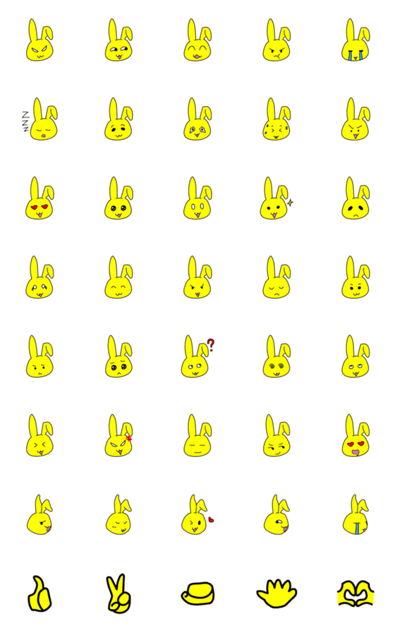 [LINE絵文字]fung fung rabbit's emojiの画像一覧