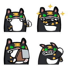 [LINE絵文字] HUYEH motion Emoji : blackの画像