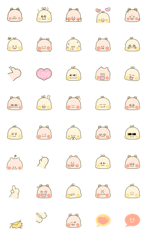 [LINE絵文字]Nuomi＆Tuanzih cute animated emoji ！の画像一覧