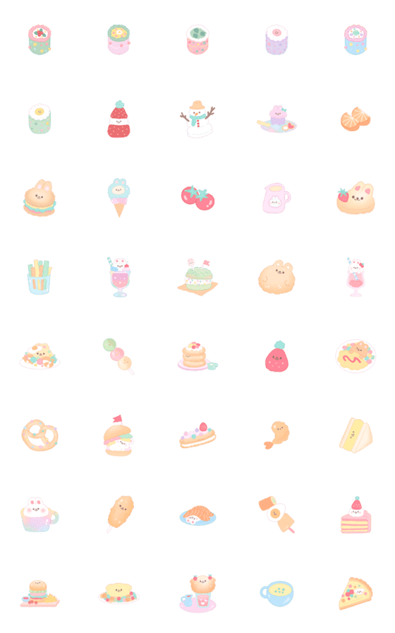 [LINE絵文字]yummy bunny II Moonoiiarchの画像一覧