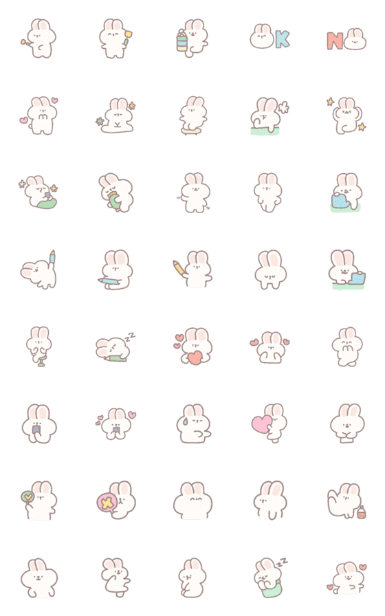 [LINE絵文字]Rabbit cute cute :)の画像一覧