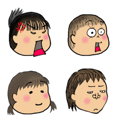 [LINE絵文字] funny Face な家族 2の画像