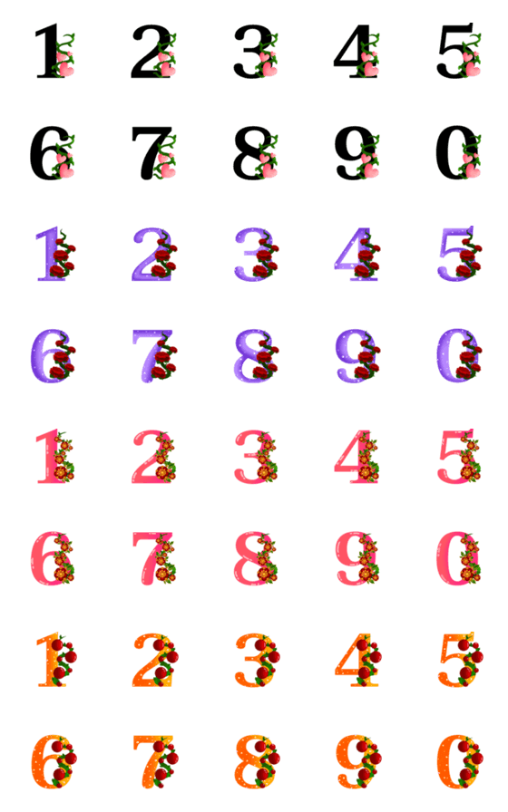 [LINE絵文字]emoji numbers sweetの画像一覧