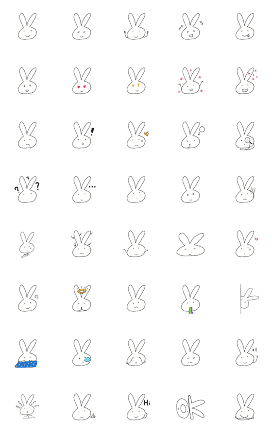 [LINE絵文字]little eyes rabbitの画像一覧