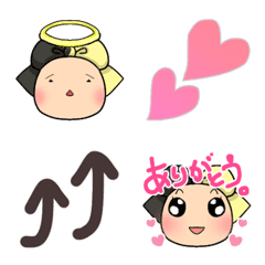 [LINE絵文字] 推しりぼんちゃん(金黒)の画像