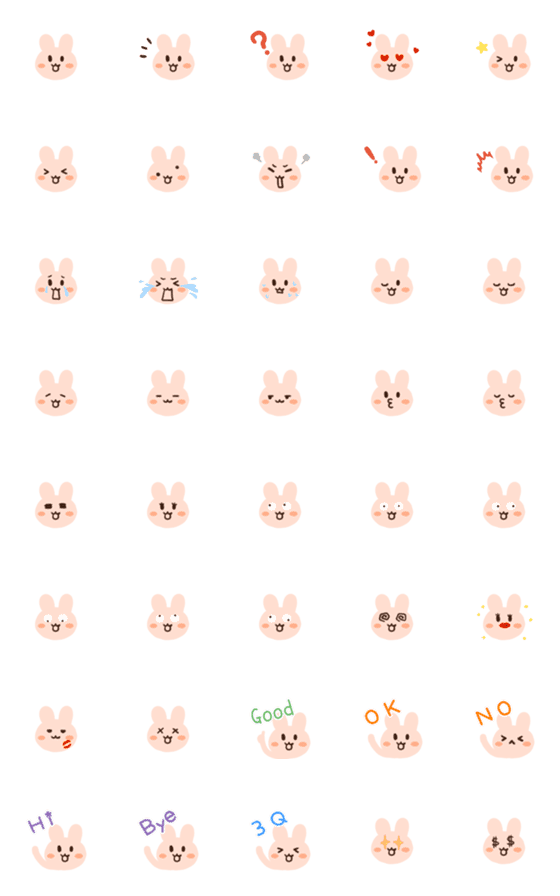 [LINE絵文字]BunnyBunny emojiの画像一覧