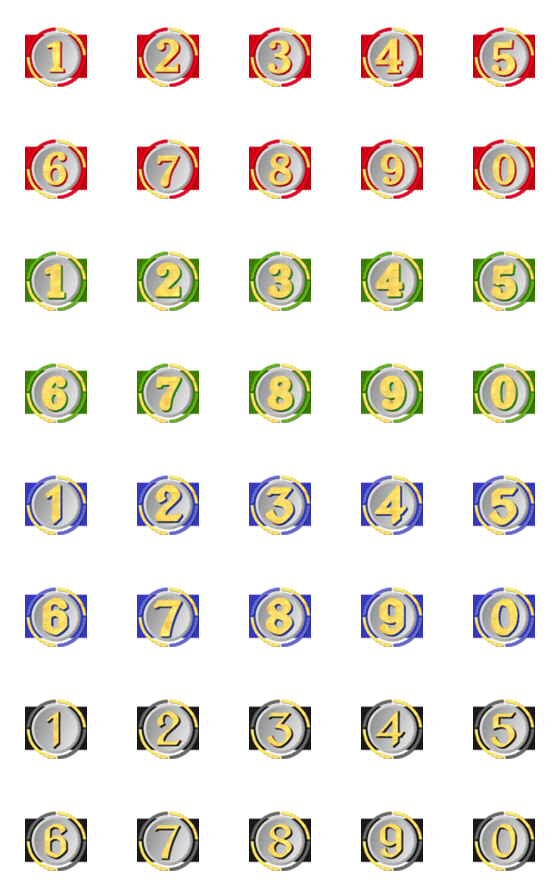 [LINE絵文字]Number classic gold in circle emojiの画像一覧