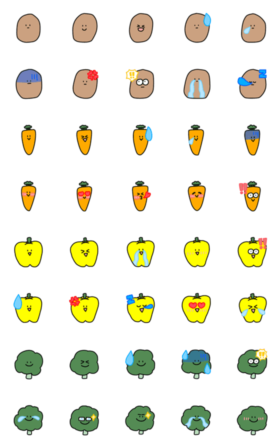 [LINE絵文字]じゃがいもと仲間たちの画像一覧