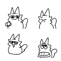 [LINE絵文字] White fluffy fat catの画像