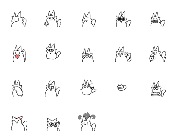 [LINE絵文字]White fluffy fat catの画像一覧