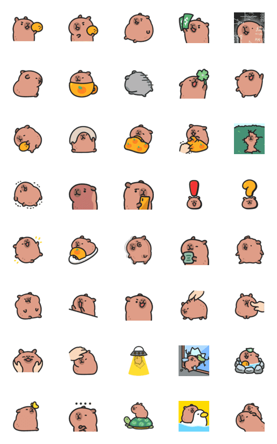 [LINE絵文字]Baby capybara animated emojiの画像一覧