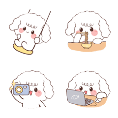 [LINE絵文字] Vanila Poodle 2 (Emoji)の画像