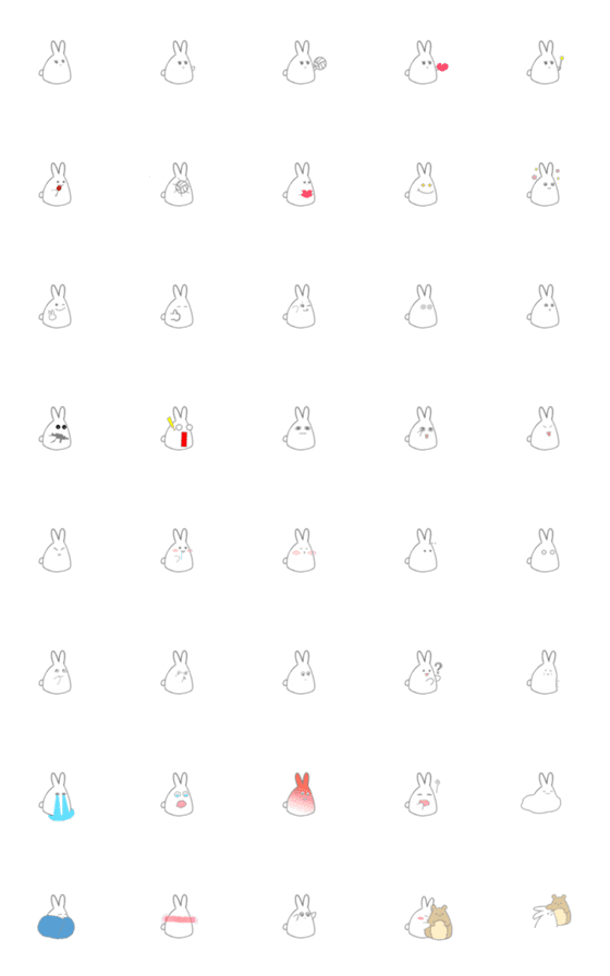 [LINE絵文字]Bunny from the Confused Planetの画像一覧