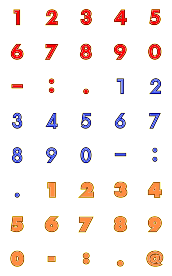 [LINE絵文字]Number emoji 67の画像一覧