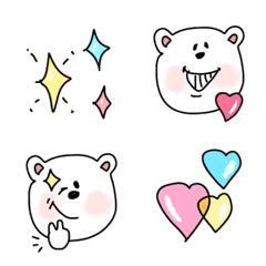 [LINE絵文字] らくがき白クマさんの画像