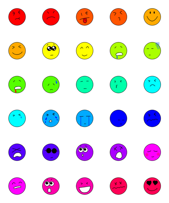 [LINE絵文字]Colorful Smile(o'_'o)の画像一覧