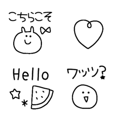 [LINE絵文字] 動く★黒の線画絵文字の画像