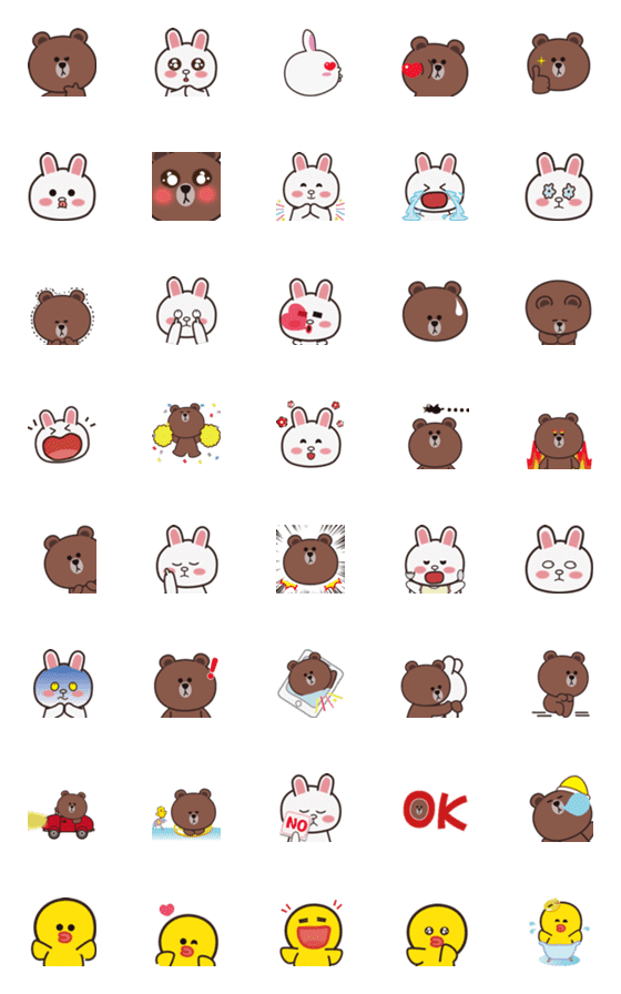 [LINE絵文字]nana bear work BROWN ＆ FRIENDSの画像一覧