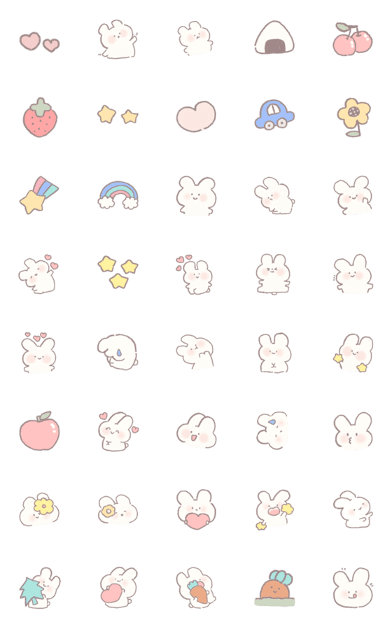 [LINE絵文字]Emoji  rabbit cute;)の画像一覧