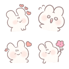 [LINE絵文字] Emoji rabbit cute;))))の画像