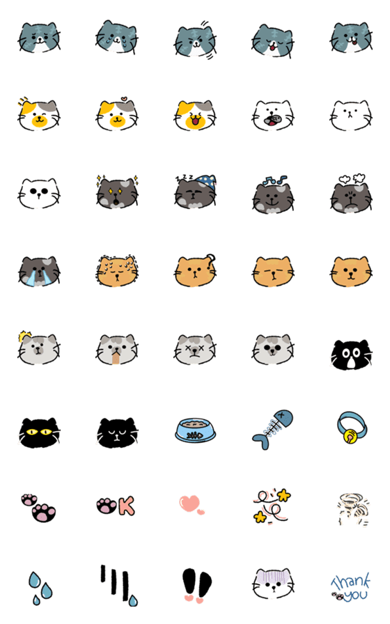 [LINE絵文字]Cat is happy emotion faceの画像一覧