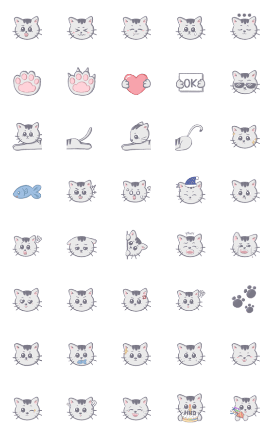 [LINE絵文字]Emoji Khanun meow Revised Versionの画像一覧