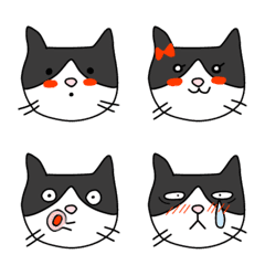 [LINE絵文字] 猫ちゃん絵文字【ハチワレ編】の画像