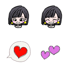 [LINE絵文字] ボブの女の子集まれの画像