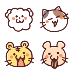 [LINE絵文字] シンプルかわいい！ゆるーい動物の絵文字の画像