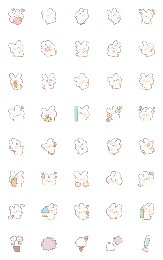 [LINE絵文字]Rabbit emoJi cuteの画像一覧