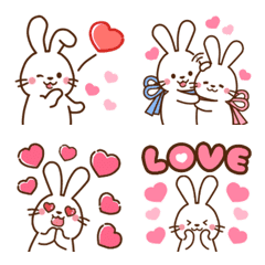 [LINE絵文字] うさぎ♡ラブラブ 毎日使えるの画像