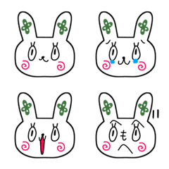 [LINE絵文字] うさぎのカーキで伝える表情絵文字の画像