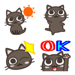 [LINE絵文字] 会話で使おう！動く黒子猫の絵文字=^_^=の画像