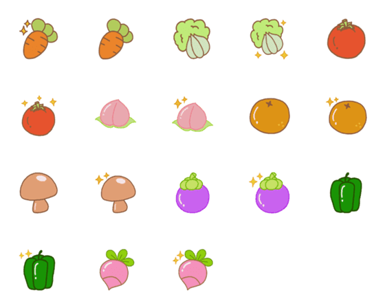 [LINE絵文字]Happy Vege. and Fruit.の画像一覧