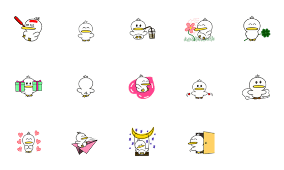 [LINE絵文字]cute and lively baby duckの画像一覧