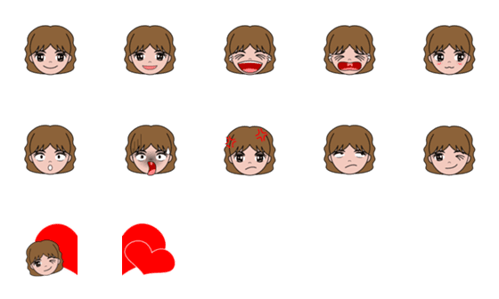 [LINE絵文字]the Girl Bubu Has Bob Mushroom Hairstyleの画像一覧