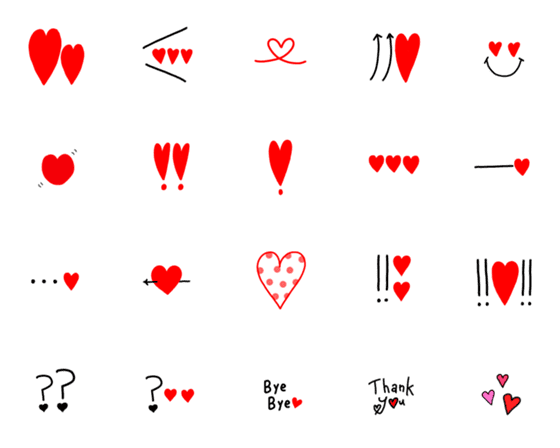 [LINE絵文字]ハート 絵文字の画像一覧