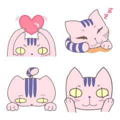 [LINE絵文字] しま猫たたみちゃんの絵文字スタンプ第一弾の画像