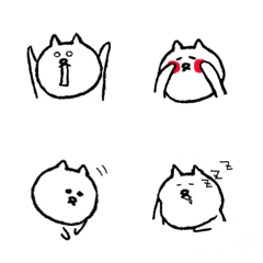 [LINE絵文字] ひかえめモノクロねこの画像