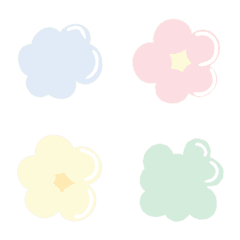 [LINE絵文字] Cloud ＆ Flower Pastelの画像