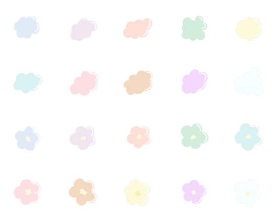 [LINE絵文字]Cloud ＆ Flower Pastelの画像一覧